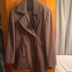 21MEN Brown Wool Blend Men's Peacoat